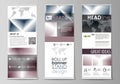 Set of roll up banner stands, flat design templates, business concept, corporate vertical vector flyers, flag layouts Royalty Free Stock Photo