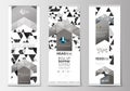 Set of roll up banner stands, flat design templates, geometric style, business concept, corporate vertical flyers Royalty Free Stock Photo