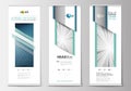 Set of roll up banner stands, flat design templates, geometric style, modern business concept, corporate vertical flyers Royalty Free Stock Photo