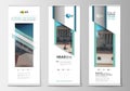 Set of roll up banner stands, flat templates, geometric style, business concept, corporate vertical flyers. Abstract Royalty Free Stock Photo