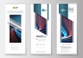 Set of roll up banner stands, flat templates, geometric style, modern business concept Royalty Free Stock Photo