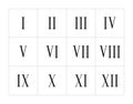 Set of roman numerals isolated on white background. Vector numbers concept.