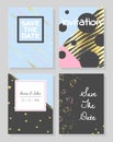 Set of romantic abstract cards