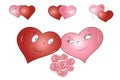 A set of romantic characters. Heart-shaped characters are great for Valentine\'s Day and weddings