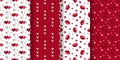 Set of romantic seamless patterns, vector graphics Royalty Free Stock Photo