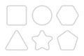 Set of rope or cord frames. Square, circle and triangle, hexagon, pentagon and star shapes with thread or cable texture Royalty Free Stock Photo