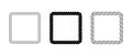 Set of rope frames. Squared cord border collection. Rectangular rope loop pack. Chain, braid or plait border bundle Royalty Free Stock Photo