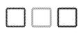 Set of rope frames. Squared cord border collection. Rectangular rope loop pack. Chain, braid or plait border bundle Royalty Free Stock Photo