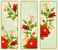 Set of Rose vertical banners Royalty Free Stock Photo