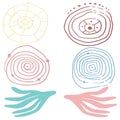 Set of round abstract colorful nautical patterns