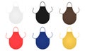 Set of round aprons isolated