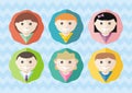 Set of round avatars different boys and girls Royalty Free Stock Photo