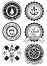 Set of round badges for sea and yacht club Royalty Free Stock Photo