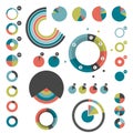 Set of round charts. Royalty Free Stock Photo