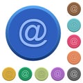 Embossed email symbol buttons Royalty Free Stock Photo