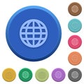 Embossed globe buttons Royalty Free Stock Photo
