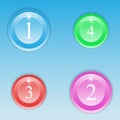 Set of round colored buttons Royalty Free Stock Photo