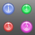 Set of round colored buttons Royalty Free Stock Photo