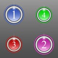 Set of round colored buttons Royalty Free Stock Photo