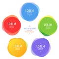 Set of round colorful vector shapes. Abstract banners.