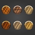 Set of round concave sand buttons Royalty Free Stock Photo