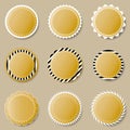 Set of round decorative stickers labels borders frames Royalty Free Stock Photo