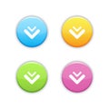 Set of round download buttons