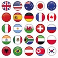 Set of Round Flags world top states