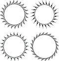 Set of 4 round floral decors. Vintage frames for your design. Vector illustration