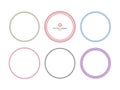 Set of round frames with floral and neutral ornaments. Decorative frames for your design on a white background. Vector Royalty Free Stock Photo