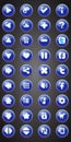 Set of round game buttons in cartoon style