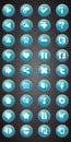 Set of round game buttons in cartoon style