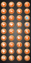 Set of round game buttons in cartoon style