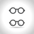 Set of Round Glasses Icon Symbol. Vector illustration.