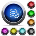 Database ok button set Royalty Free Stock Photo