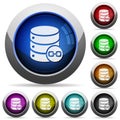 Joined database tables button set Royalty Free Stock Photo