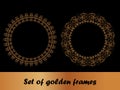 Set of round gold frames