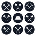 Set Round Icons of Construction Tools