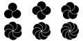 Set round infographic elements, vector flower petals segments of a circle template for the visualization of complex
