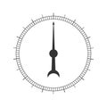 Set of round measuring scales with rotating arrows. Collection of 360 degree of barometer, compass, protractor, circular