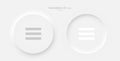 A set of round menu buttons on a white background. User interface elements in the style of neumorphism, UX, UI. Royalty Free Stock Photo