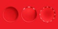 Set of round niches in a red wall with lighting. Royalty Free Stock Photo