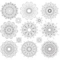 Set of Round Ornament Patterns Royalty Free Stock Photo