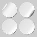 Set of Round paper stickers template. Vector illustration. Web banner