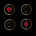 Set of round poker and casino icons.