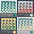 Set of the round segmented charts in flat style