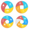 Set round spiral infographic template for circle diagram, options, web design, graph. Royalty Free Stock Photo