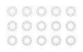Set of round structure template with segments and slices. Outline circle chart. Circular section graph