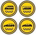 Set round taxi icons