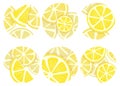 Set of round templates for highlights icons with lemons.